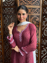 Blush Orchid Mauve Chikankari Short Kurta